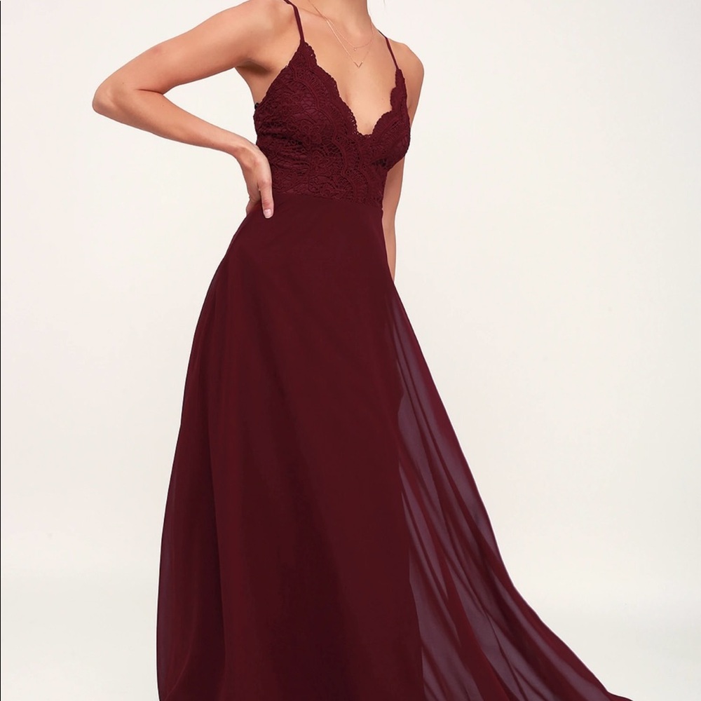 Maroon maxi dress